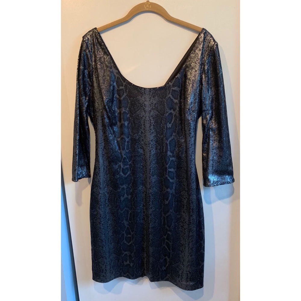 Guess sequin snakeskin cocktail dress